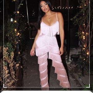 Pink Fringe Jumpsuit